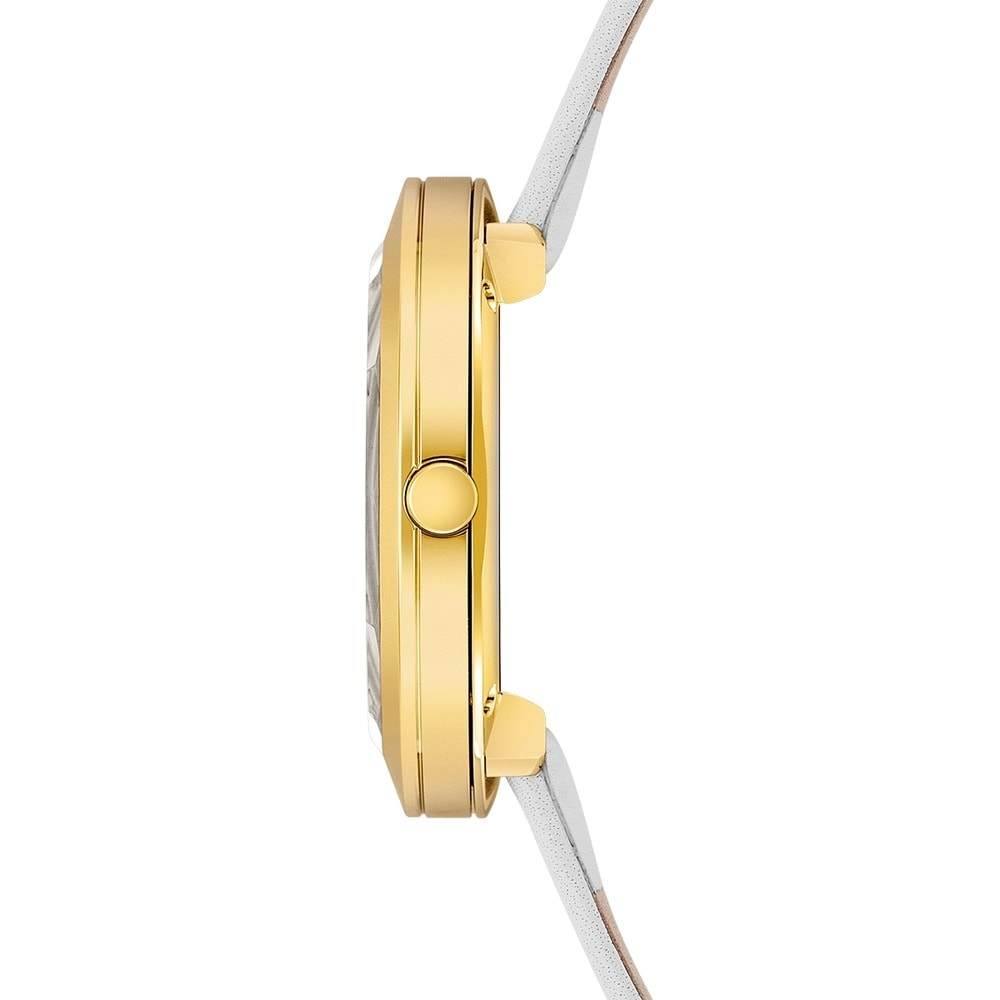 Rhodenwald & Söhne Montre à quartz Lucrezia en Cuir véritable en blanc Montre