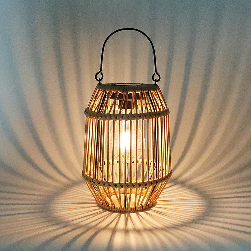 Home Lykt 16x21 cm, rattan, solcelle
