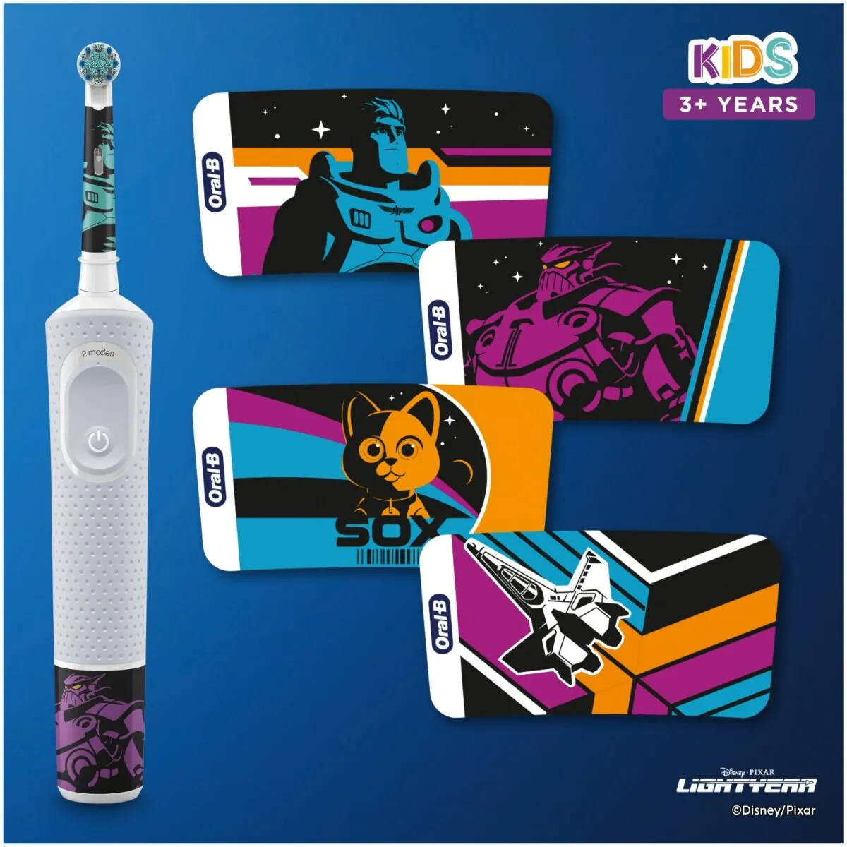 „Oral-B Kid 3+ Lightyear“ rinkinys (elektrinis dantų šepetėlis + kelioninis dėklas)