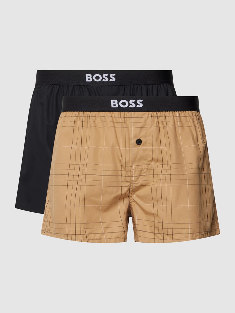 Boxershorts mit Tartan-Karo im 2er-Pack in camel
