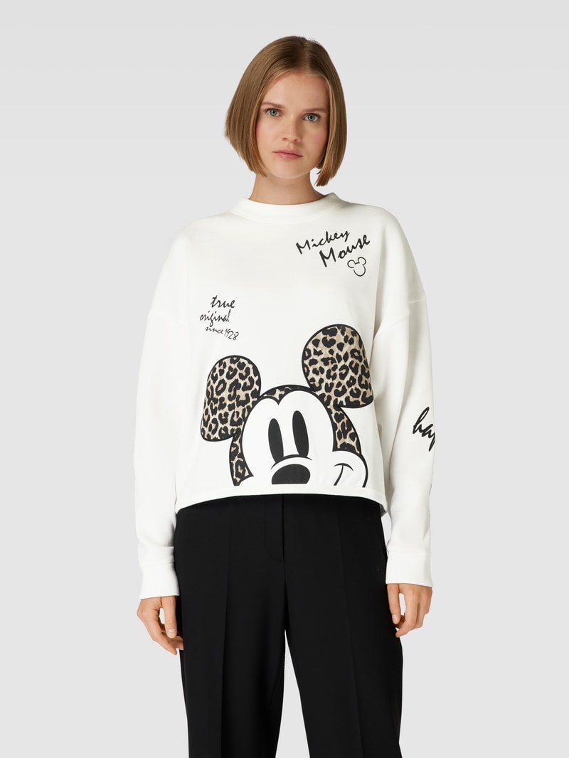 Sweatshirt mit Motiv-Print in offwhite