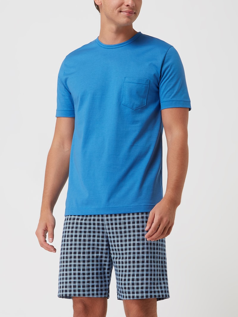 Pyjama aus Baumwolle in blau
