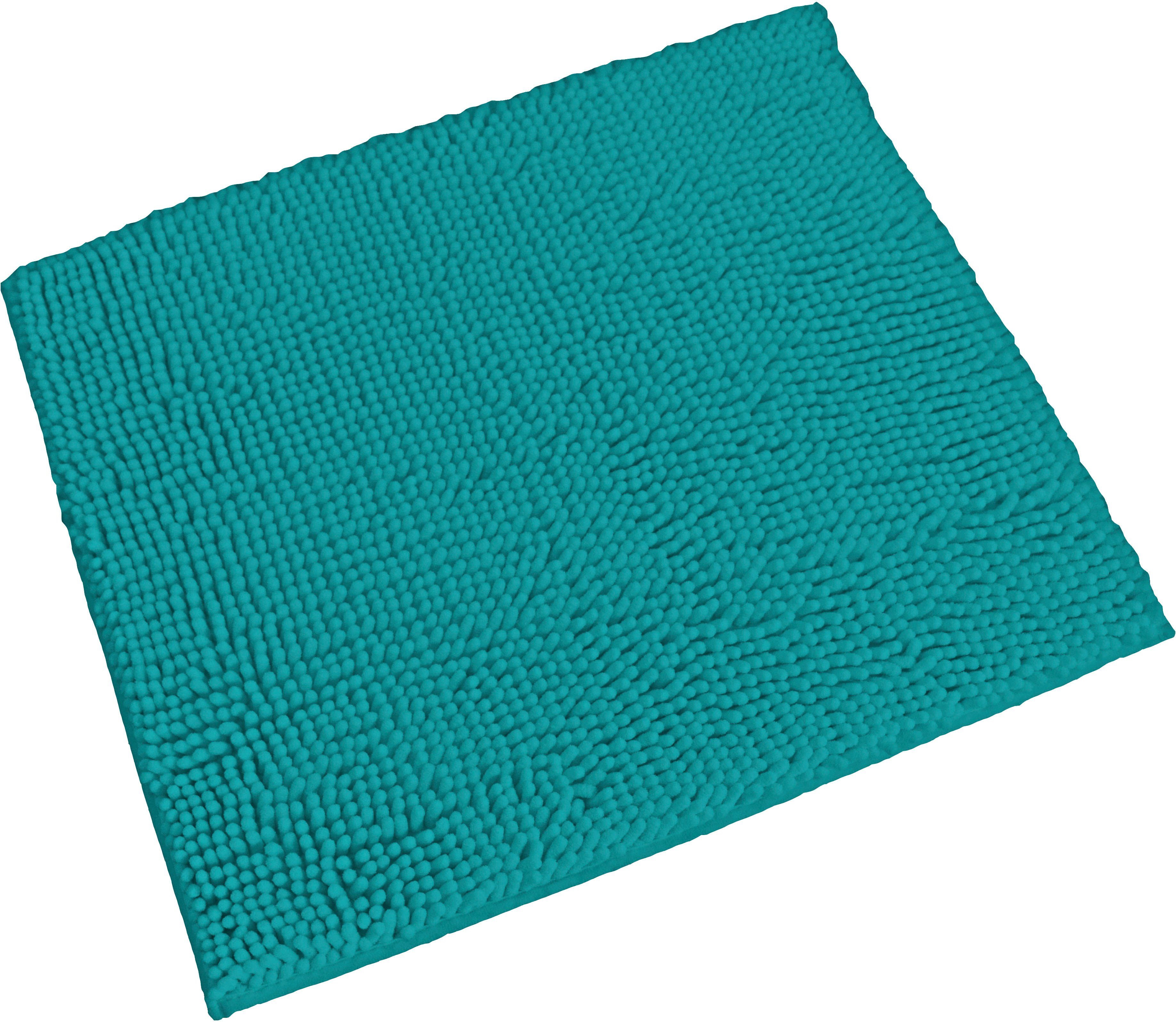 Badematte Chenille KiNZLER, Höhe 18 mm, rutschhemmend beschichtet, fußbodenheizungsgeeignet, Polyester, Badteppich, Uni Farben, weich, auch als 2-teiliges Set erhältlich
