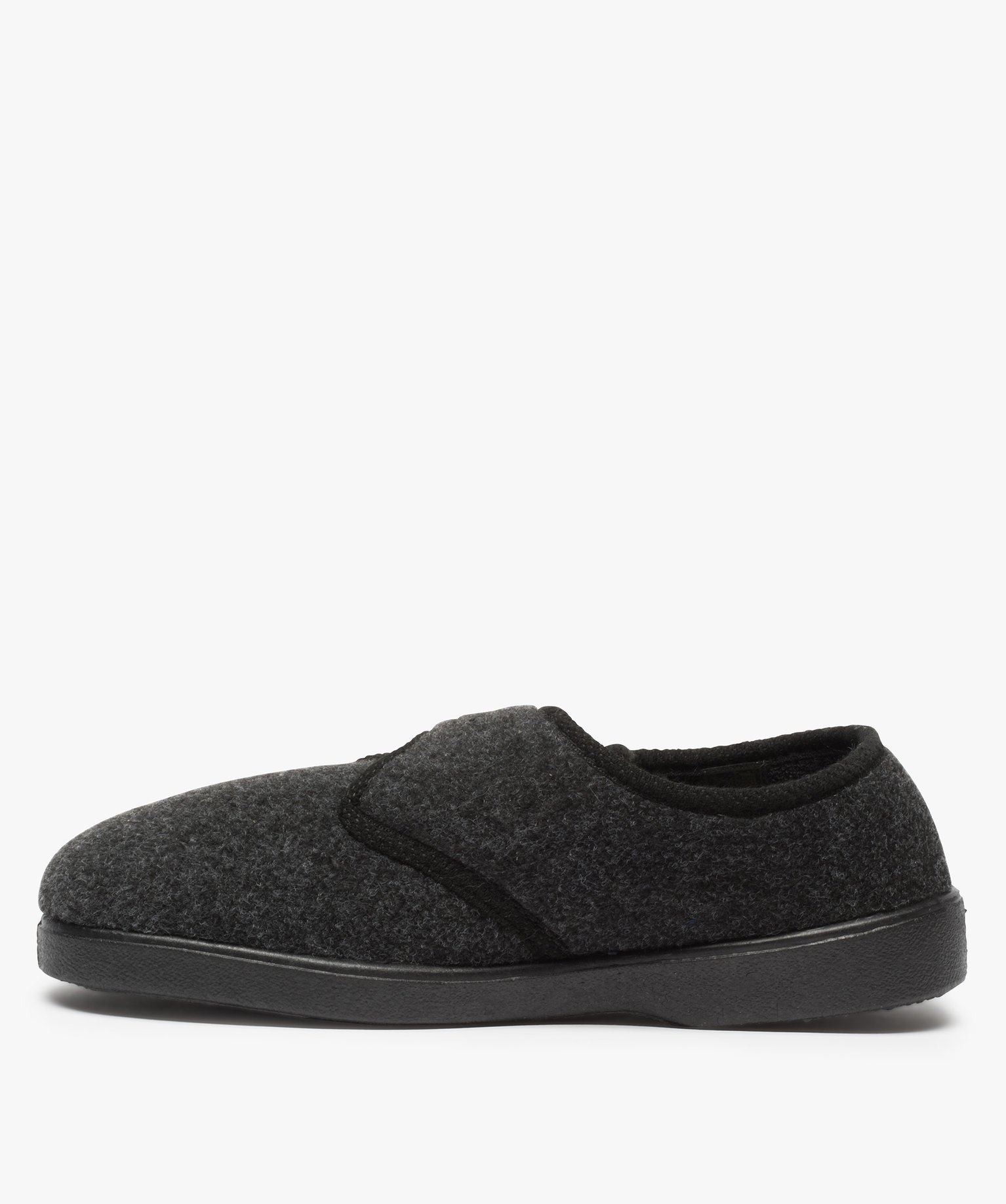 Chaussons homme à fermeture scratch noir | GEMO