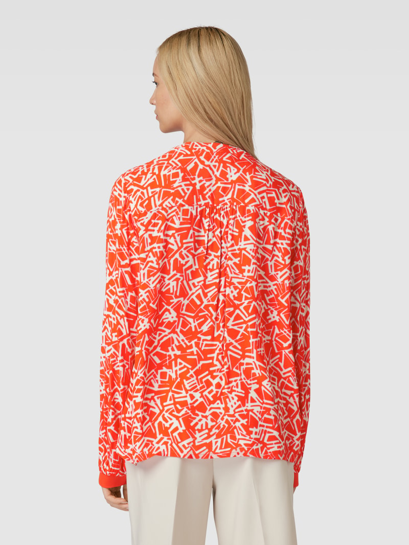 Bluse aus Viskose mit V-Ausschnitt in rot