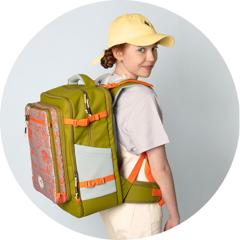 KATTBJØRN Schulrucksack Explorer, mit Laptopfach; alle Innen- und Außenstoffe aus recyceltem PET