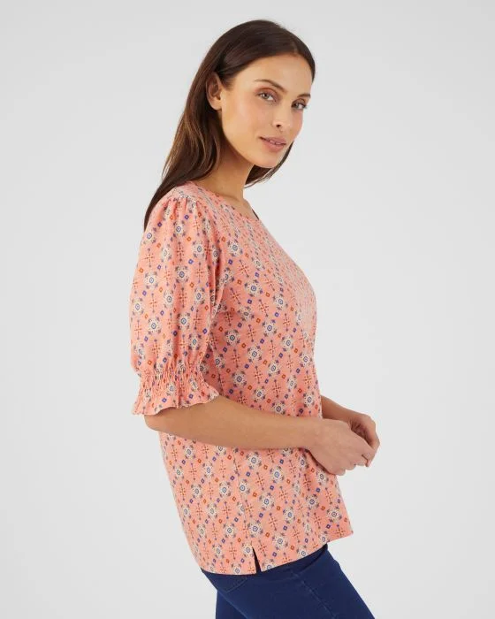 Tee-shirt manches smockées