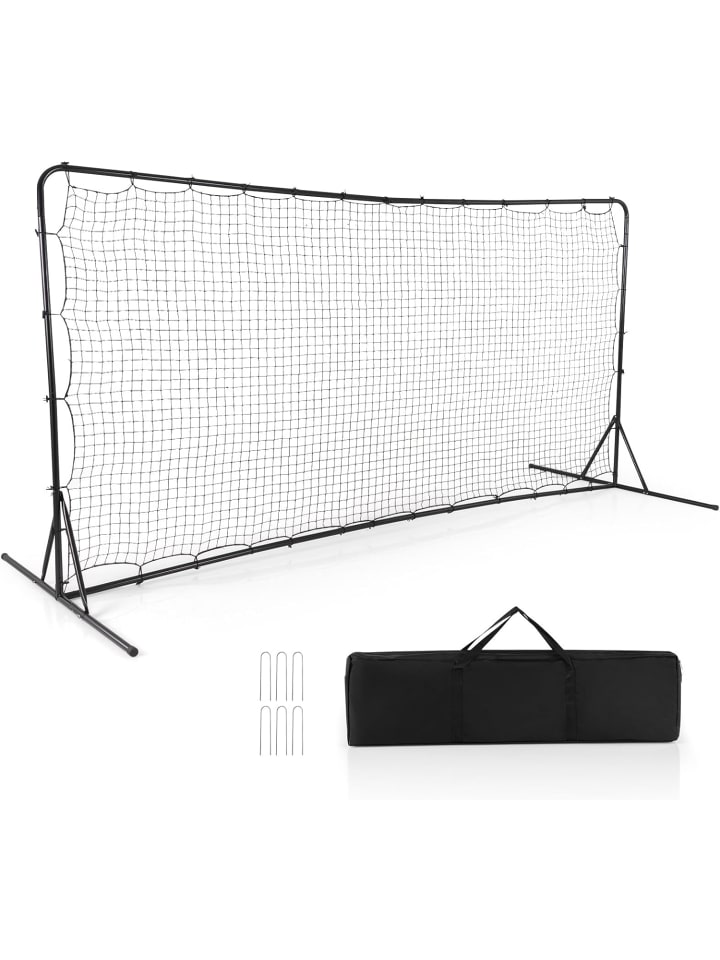 COSTWAY Fußballtor für Kinder 372,5x182,5cm in Schwarz günstig kaufen onesize