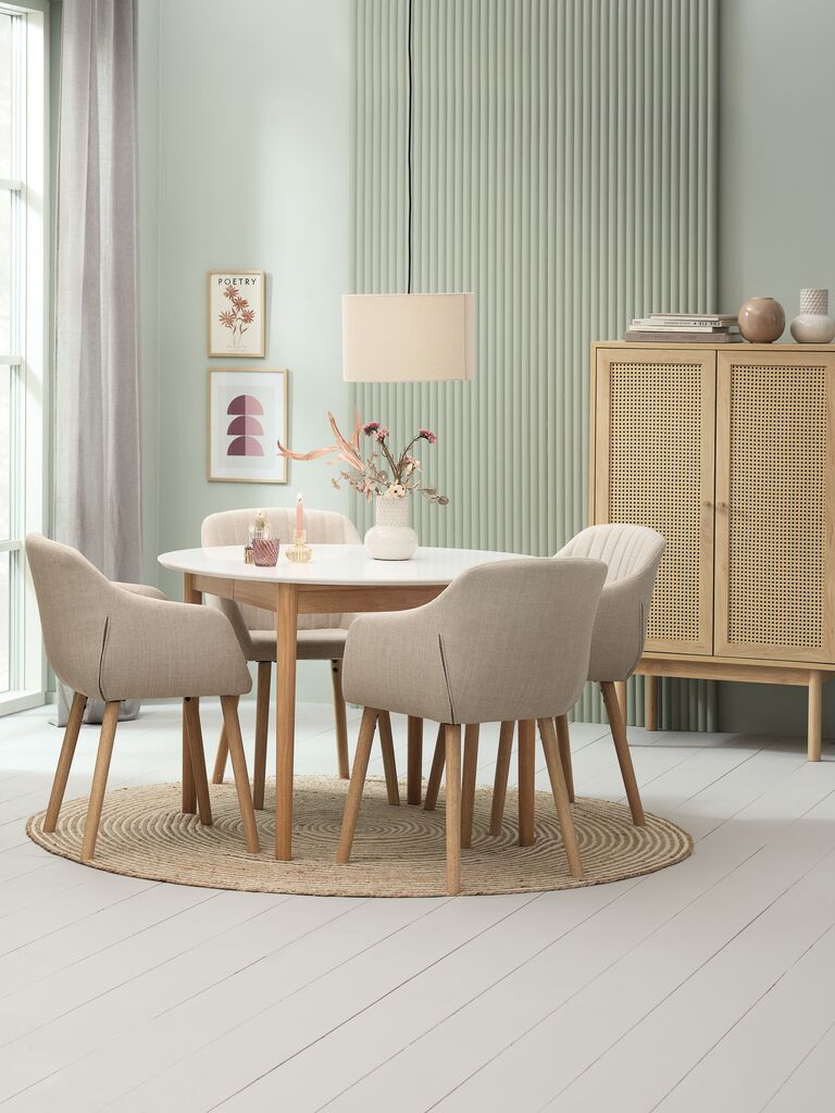 MARSTRAND Mesa de jantar MARSTRAND Ø110/L200 branco/natureza