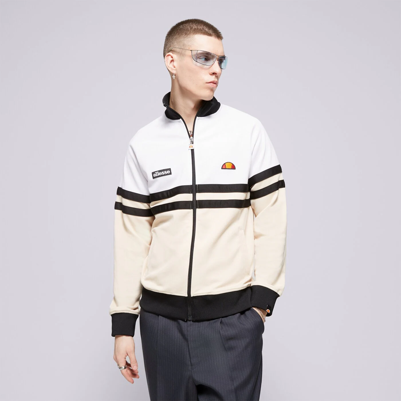 ELLESSE SWEATSHIRT MIT REIßVERSCHLUSS   RIMINI WHT/OFF WHT T Weiß