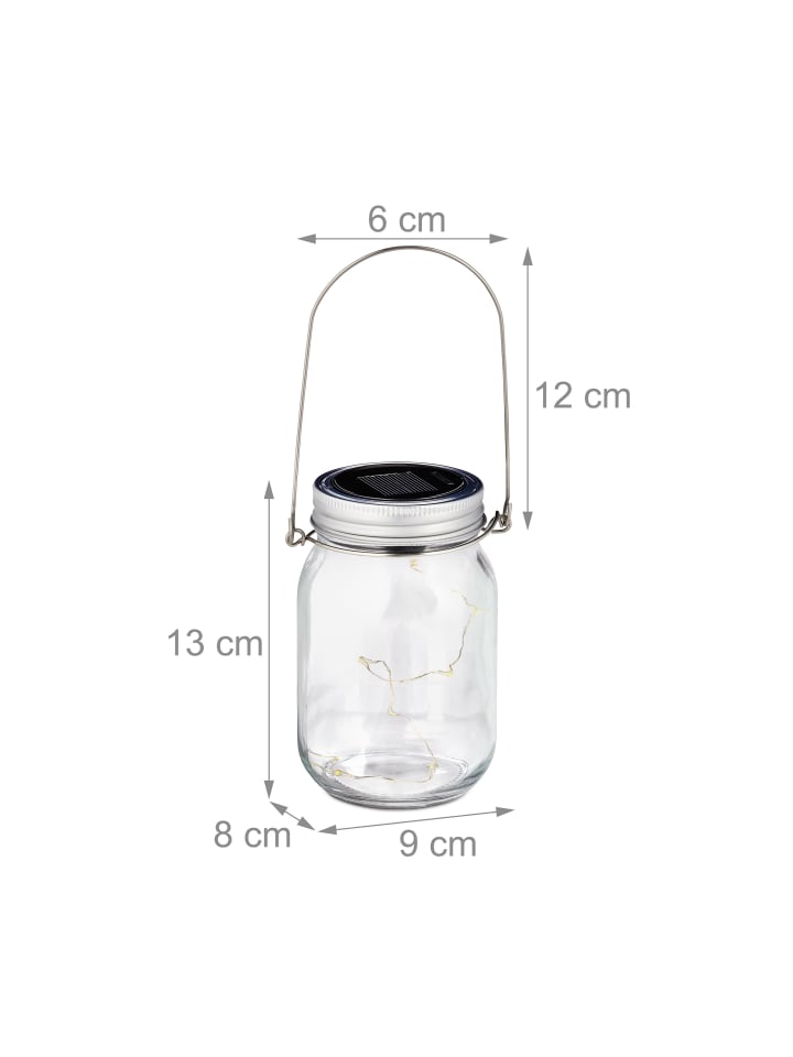 relaxdays 2x Solarglas in Transparent günstig kaufen onesize