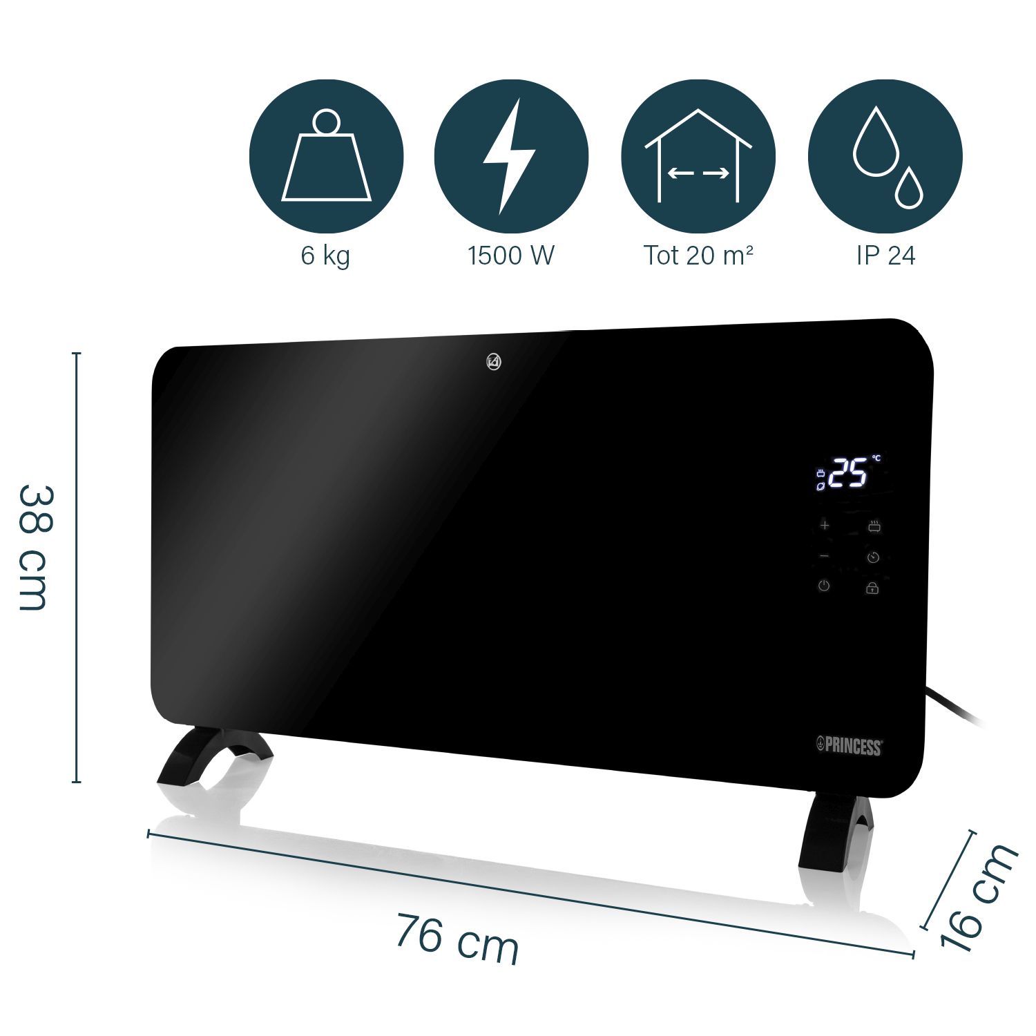 Princess 1500 Watt Elektro Heizpaneel