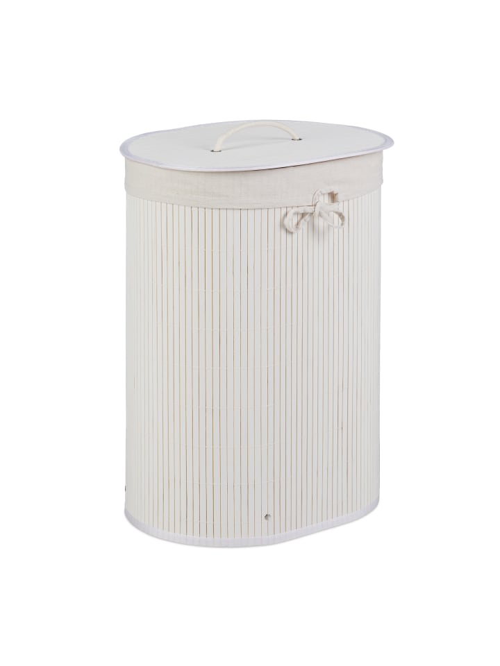 relaxdays 2 x Wäschekorb in Weiß - (B)42 x (H)55 x (T)32 cm günstig kaufen onesize