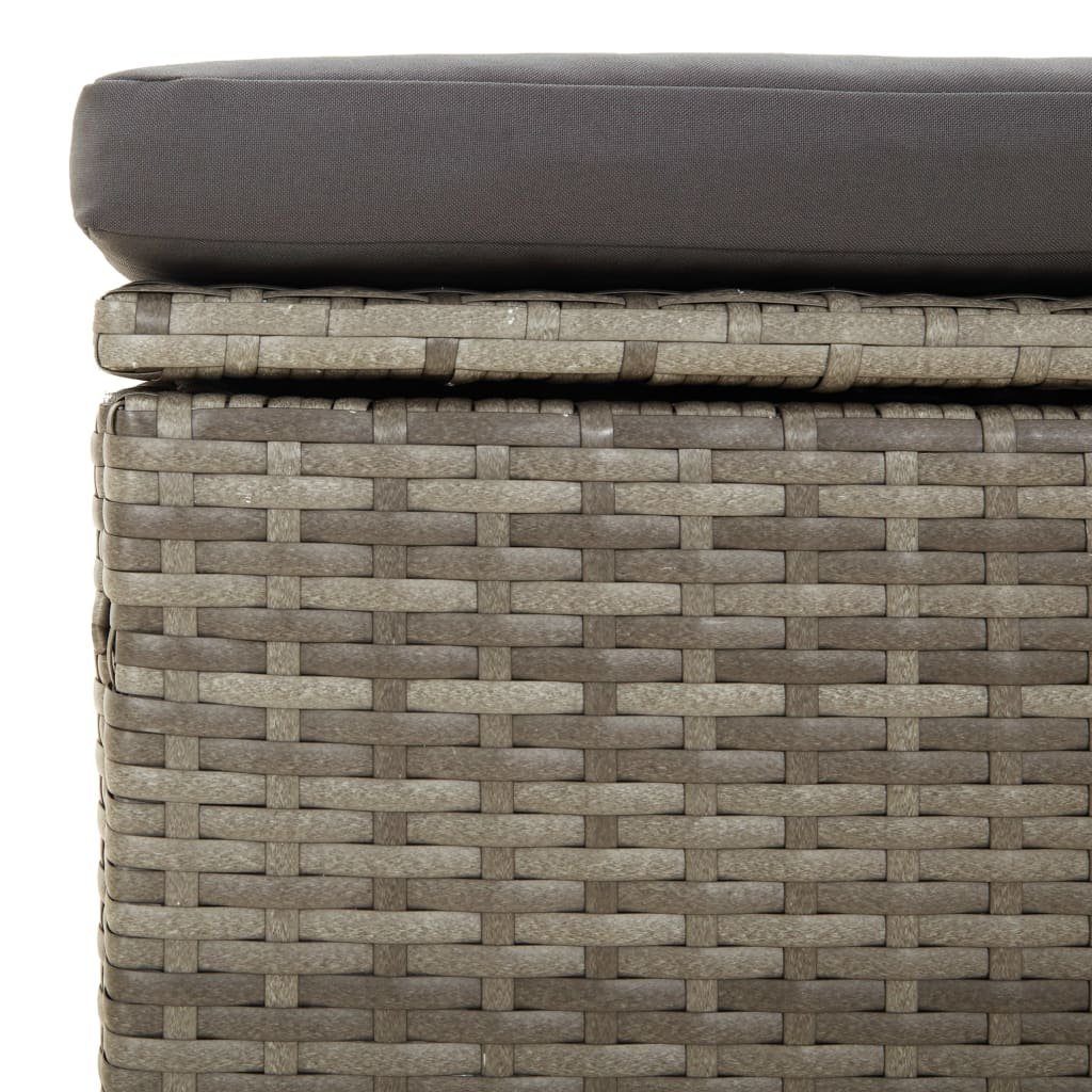 vidaXL Loungesofa 3-tlg. Garten-Lounge-Set mit Kissen Grau Poly Rattan, 1 Teile