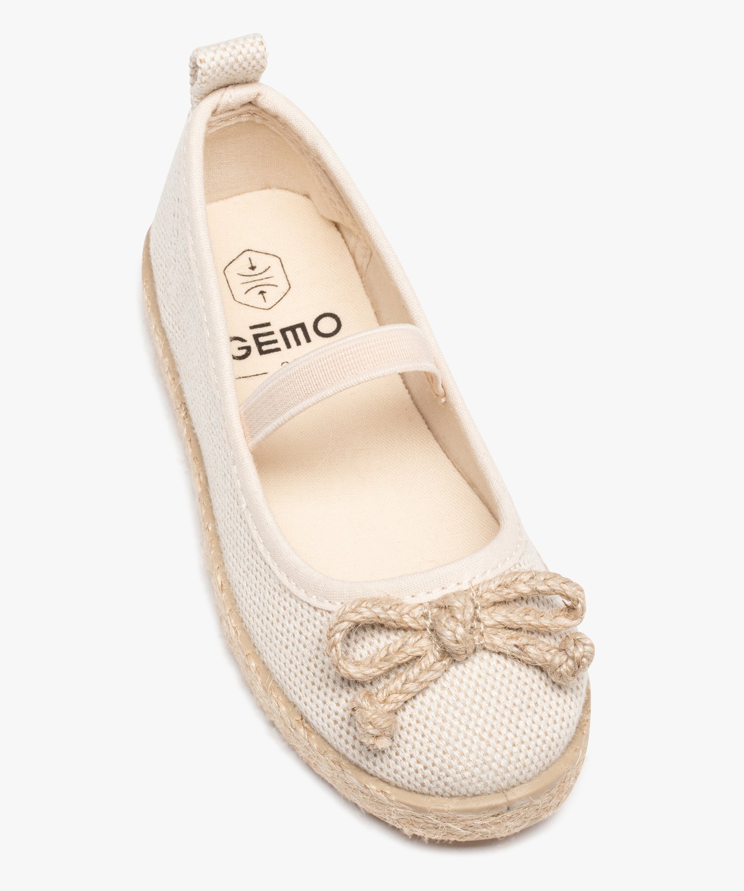 Ballerines fille en toile à semelle cordelette or | GEMO
