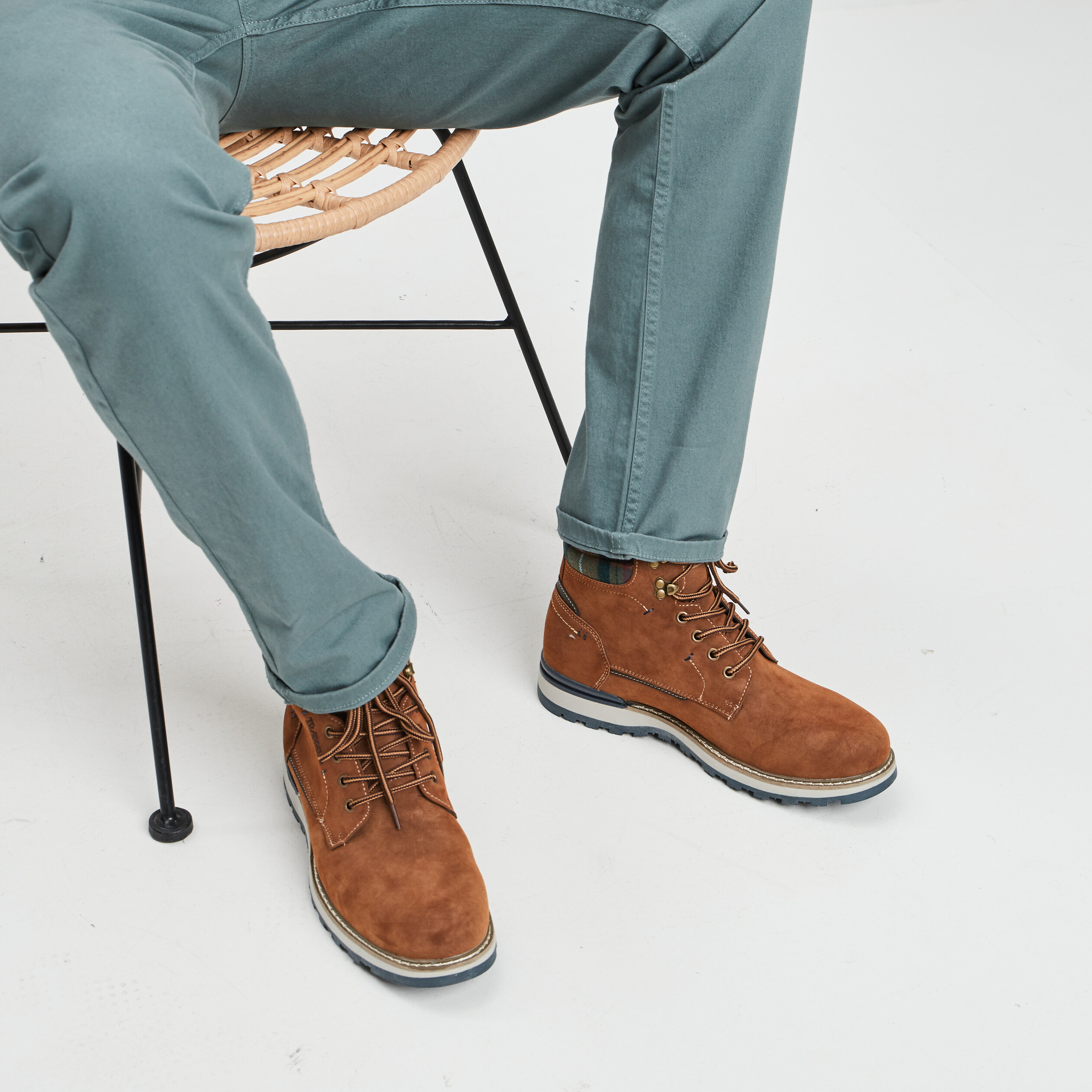 Bottines à lacets Trappeur marron cognac homme | La Halle