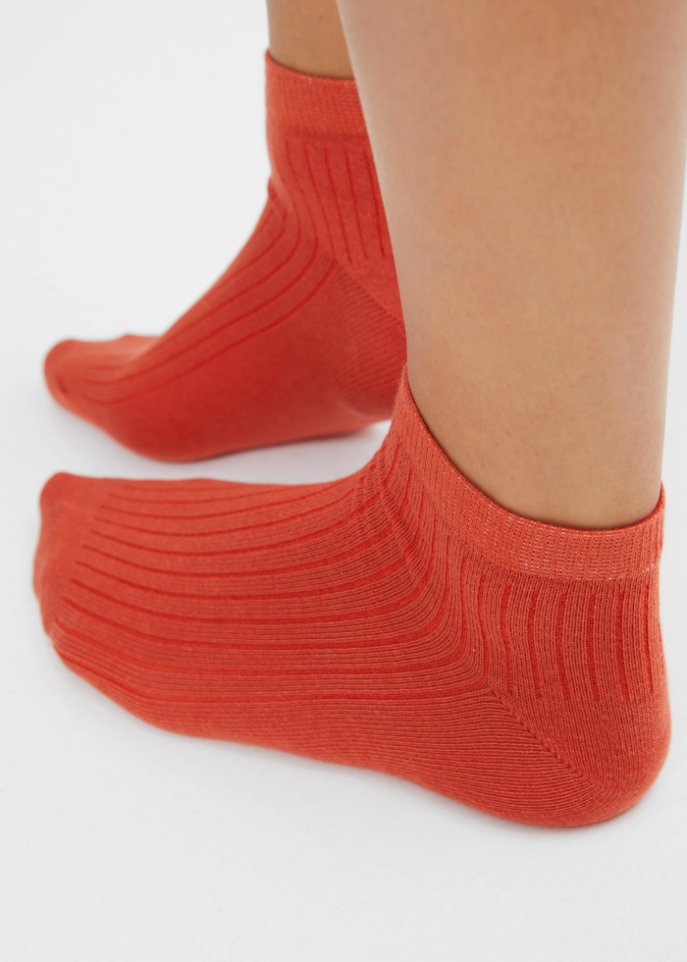 Kurzsocken (10er Pack) in Rippstruktur mit Bio-Baumwolle