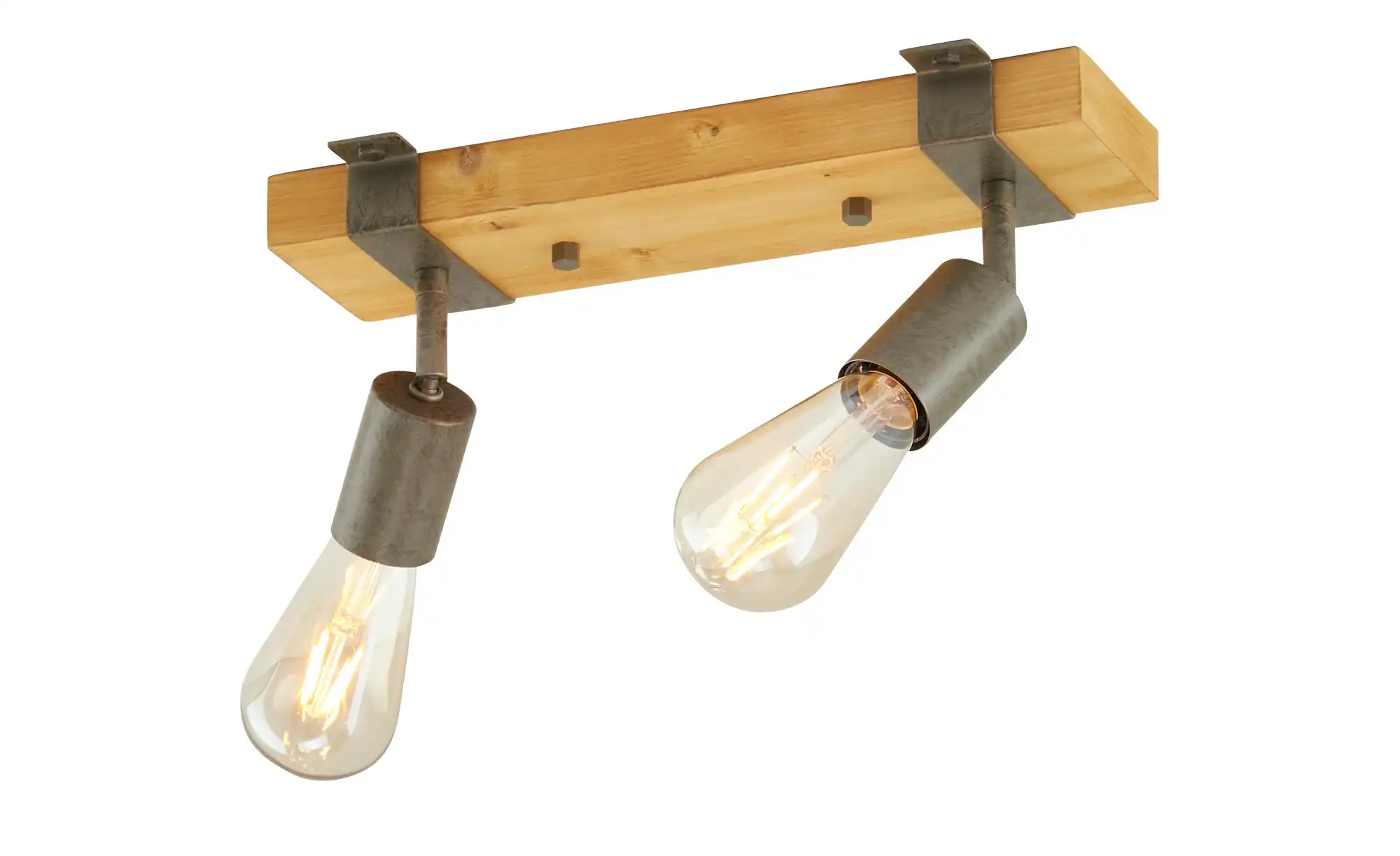 Paul Neuhaus Deckenstrahler, 2-flammig, Kiefernholz/Metall
