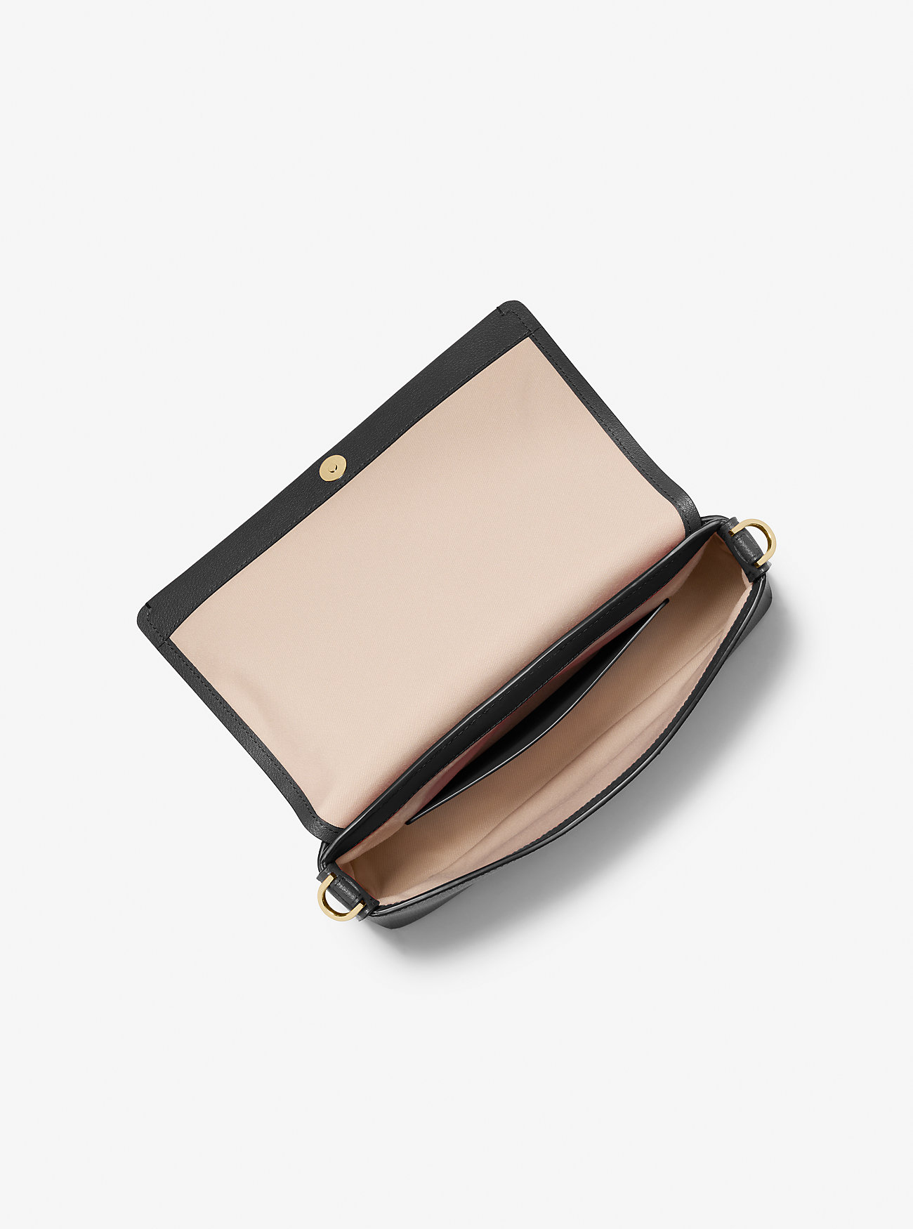 Nessa stor crossbody-veske i skinn - SVART