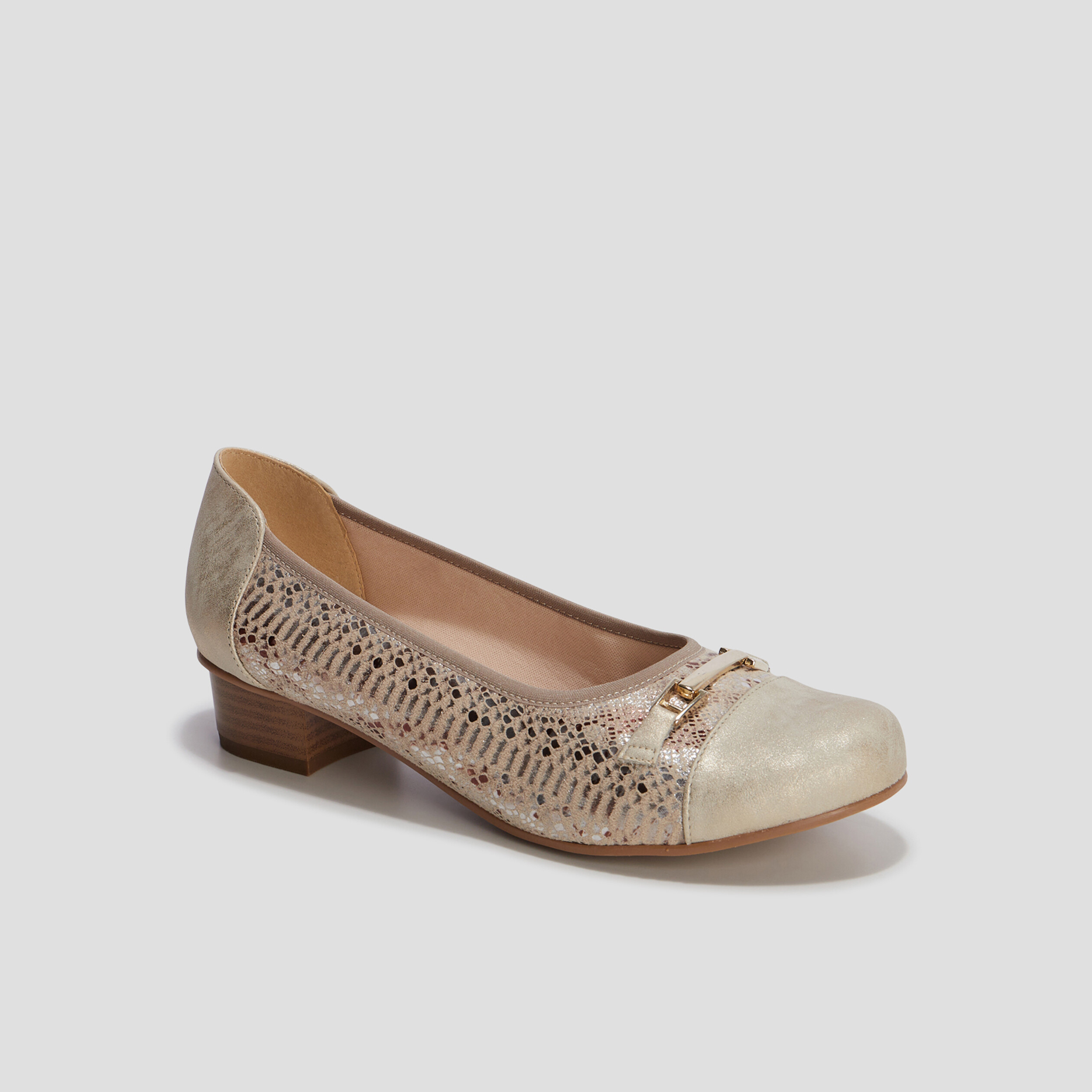 Ballerines à talons pied large sable femme | La Halle