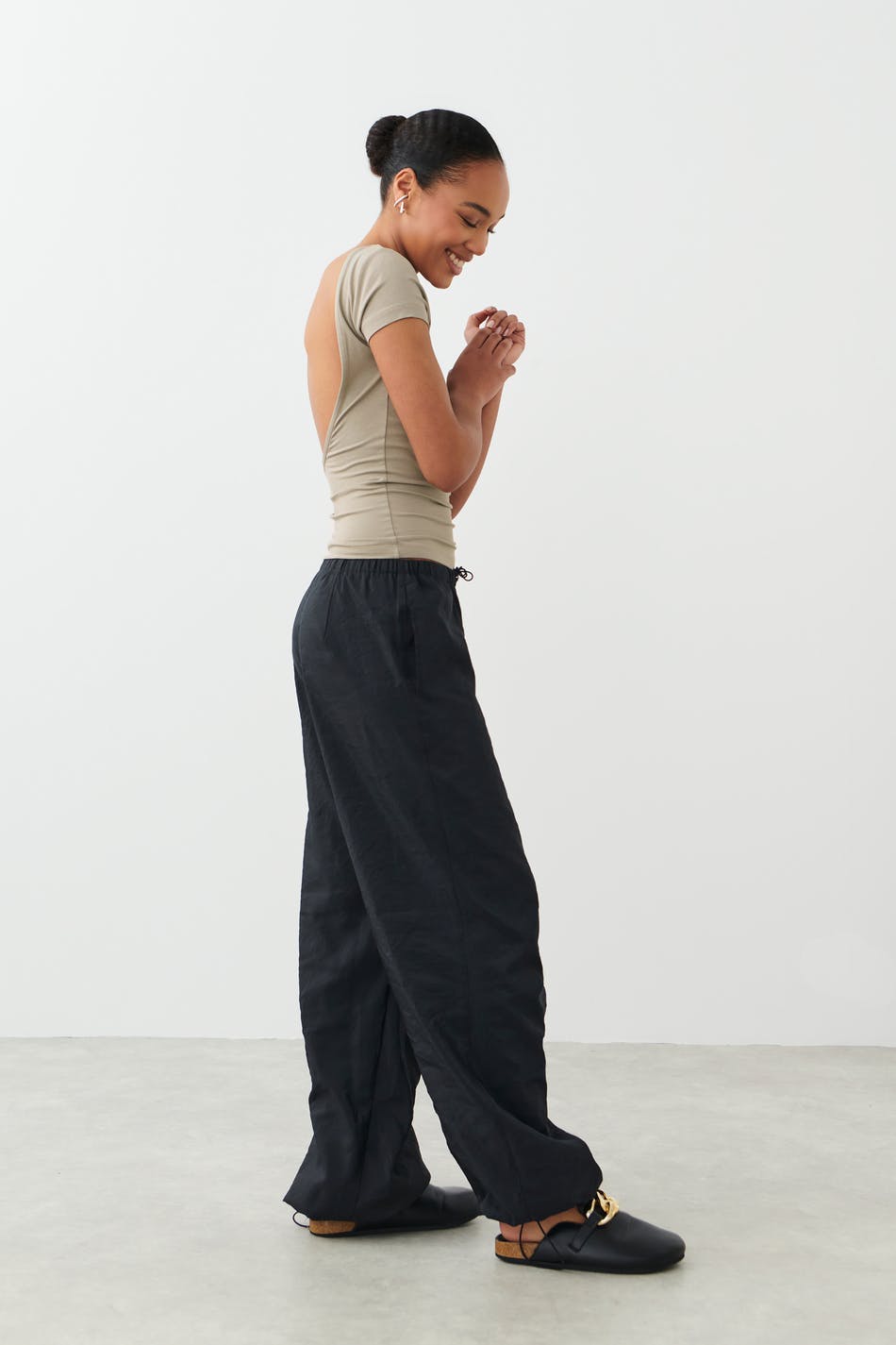 Soft touch low back top