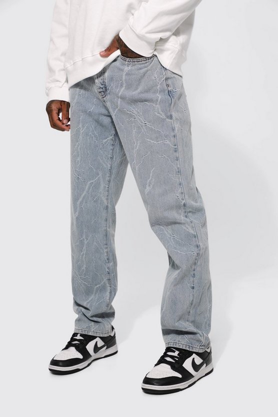 Lockere Jacquard Jeans