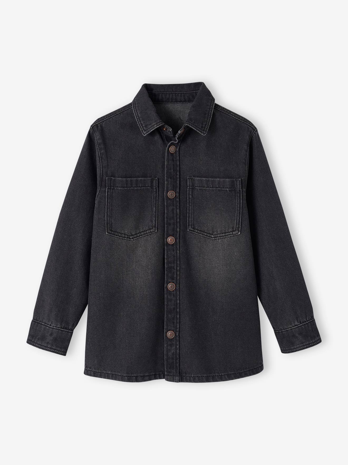 Vertbaudet Jungen Jeanshemd, personalisierbar - schwarz denim