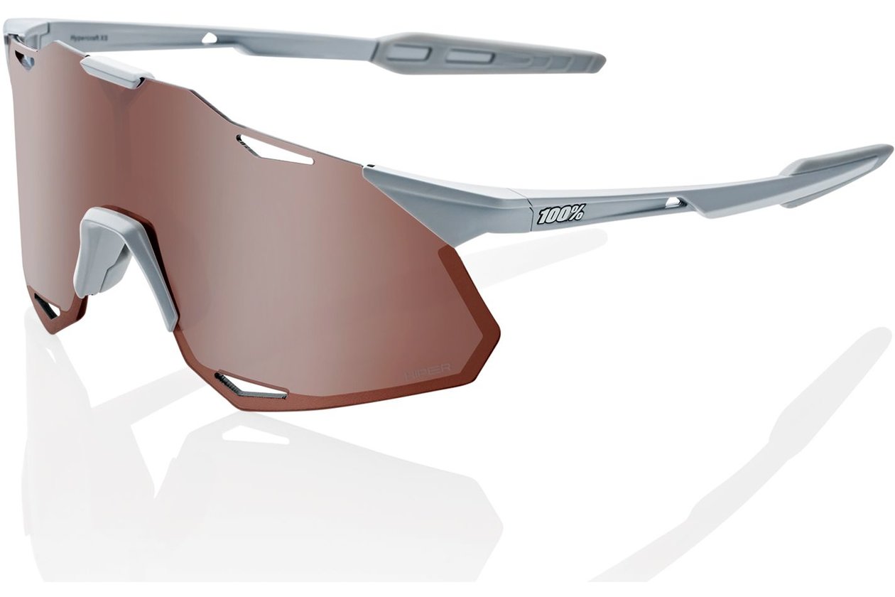 100 Percent Hypercraft XS Matte Stone Grey / HiPER Crimson Silver Mirror