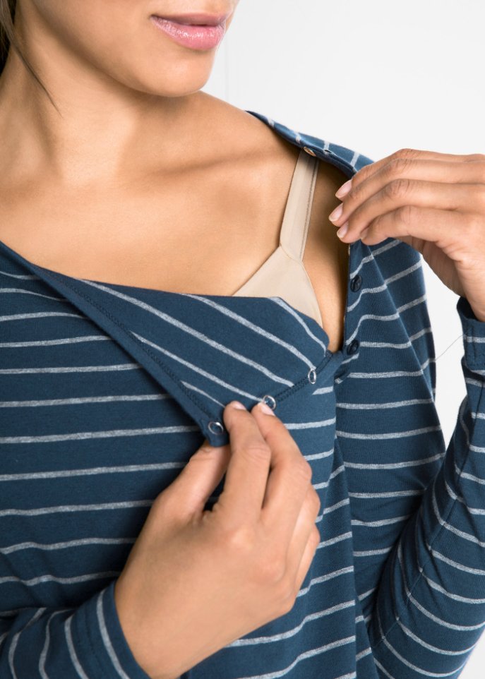 Umstandsshirt/Stillshirt mit Druckknöpfen