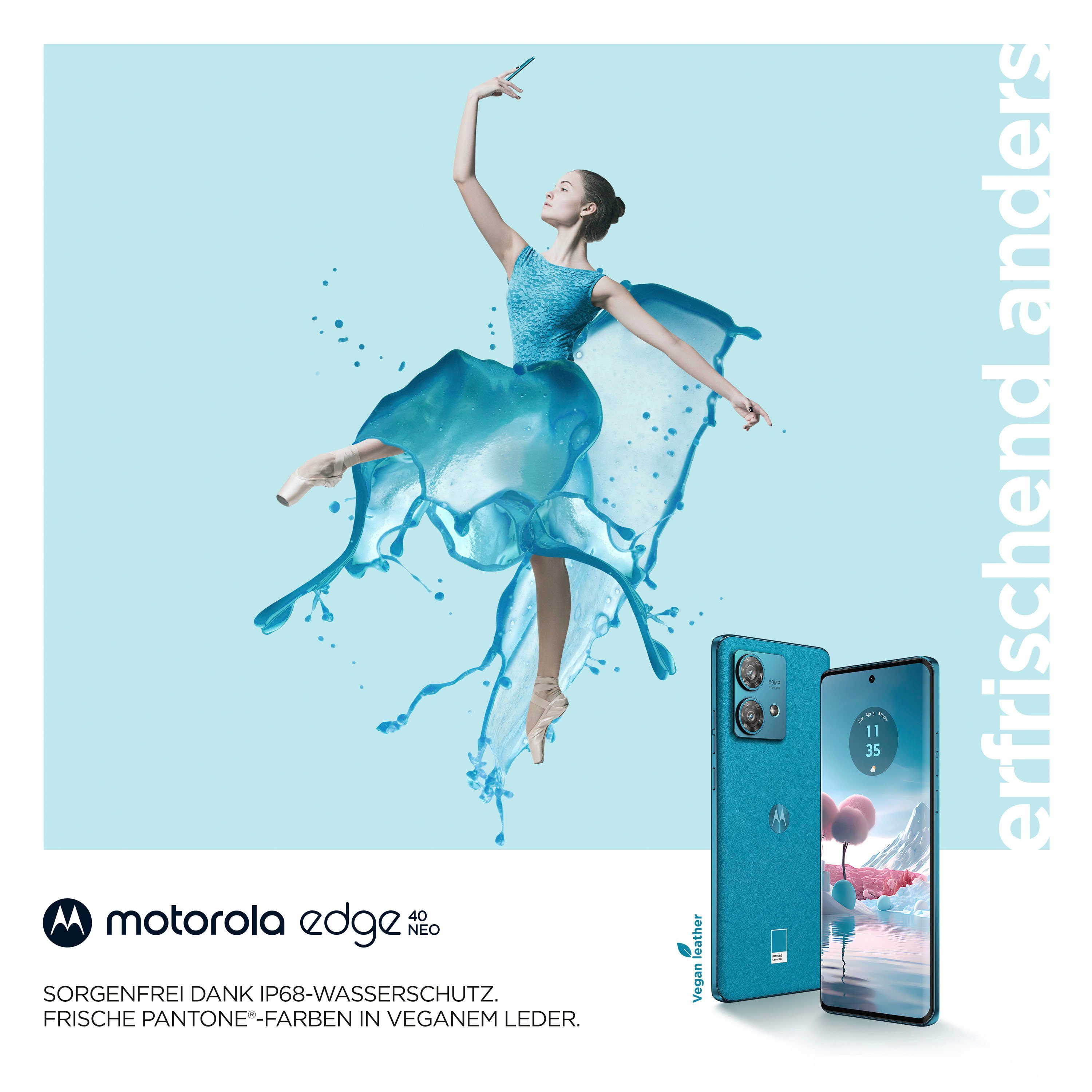 Motorola edge 40 neo, 256 GB Smartphone (16,64 cm/6,55 Zoll, 256 GB Speicherplatz, 50 MP Kamera)