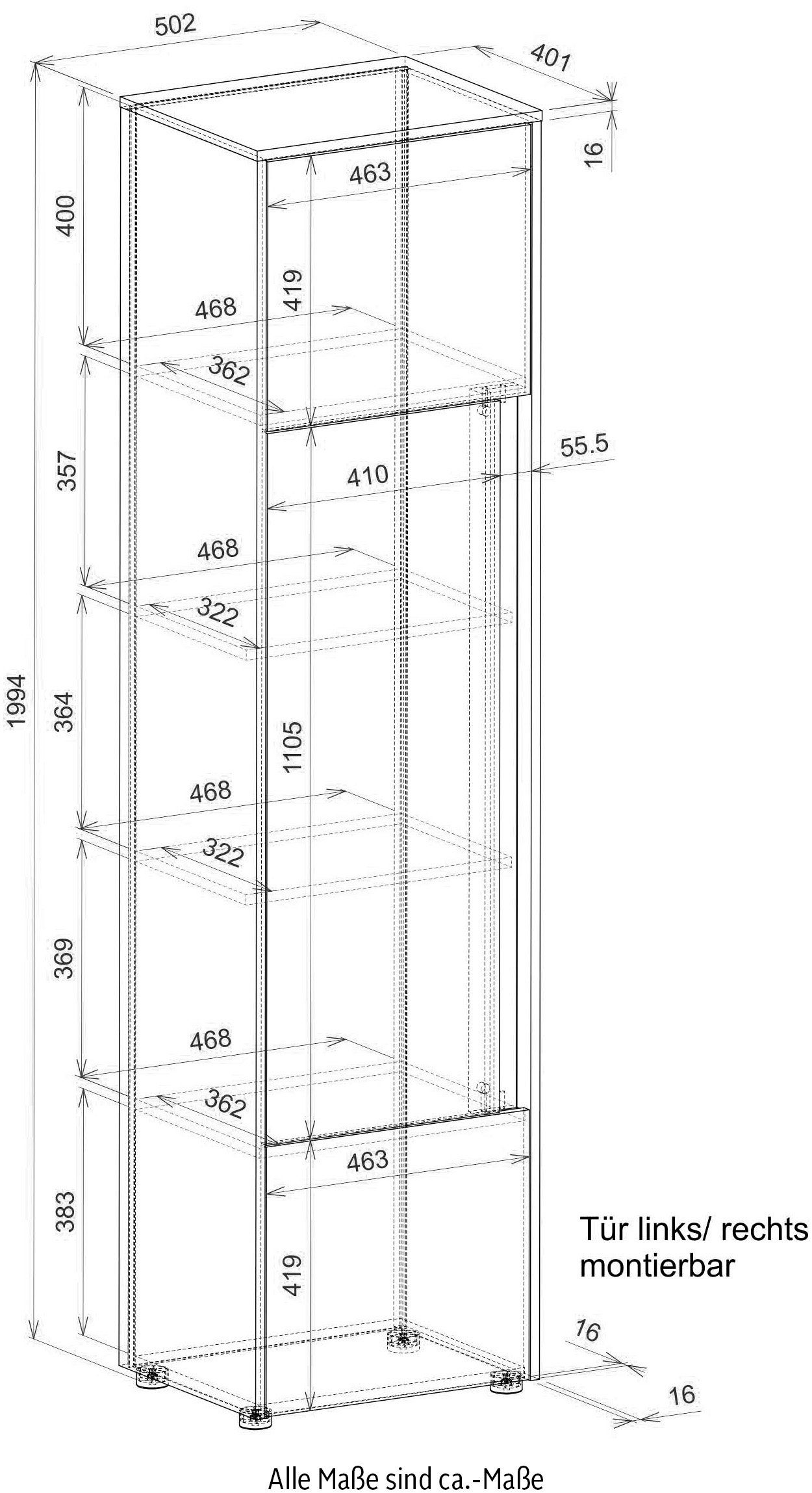INOSIGN Aktenschrank CiTY/GiRON Stauraumschrank zeitlos modern, wohnliches Home Office, Breite 50 cm
