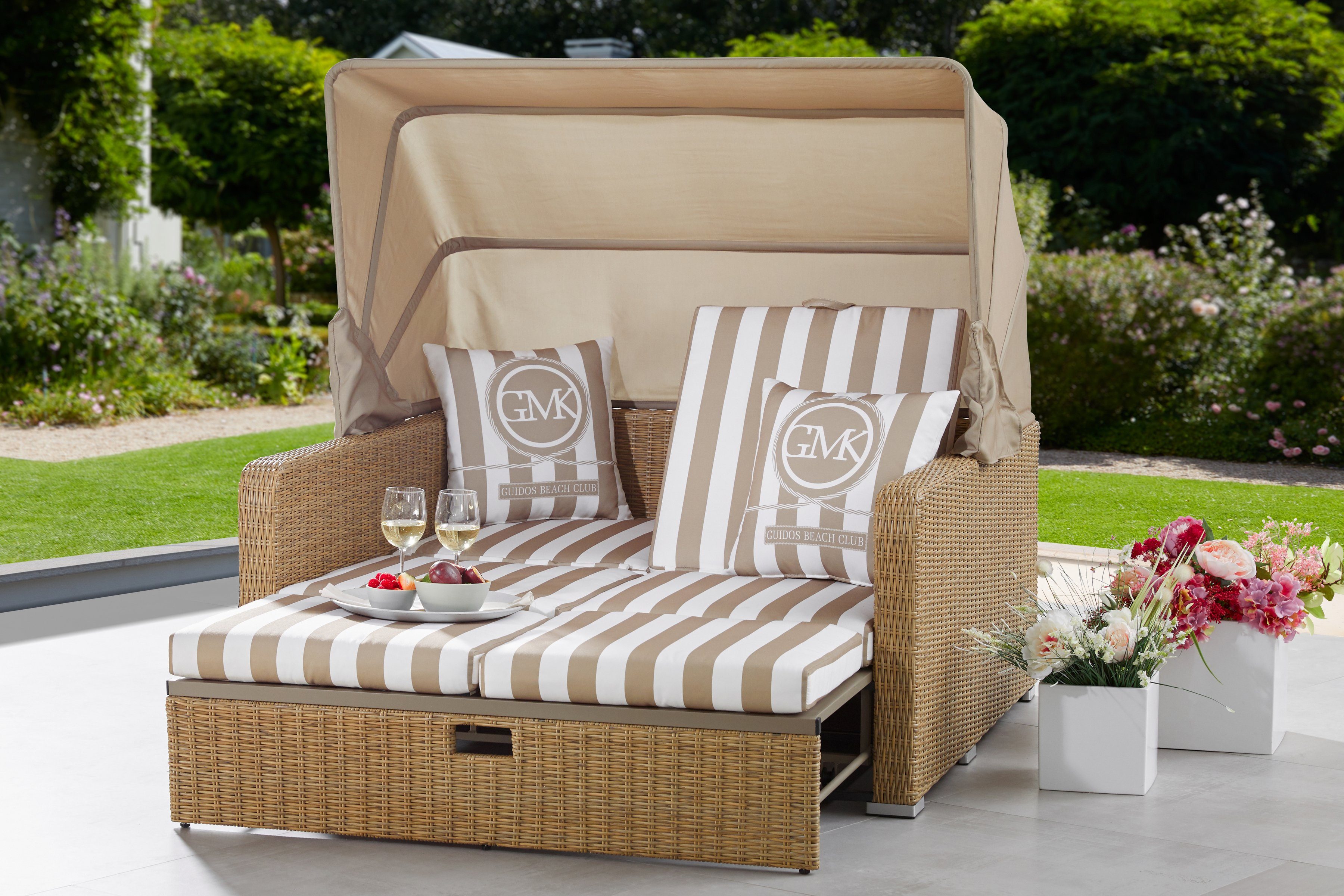 Guido Maria Kretschmer Home&Living Loungesofa Norderney, 8 Teile, BxLxH: 146x140x78 cm, Strandkorb