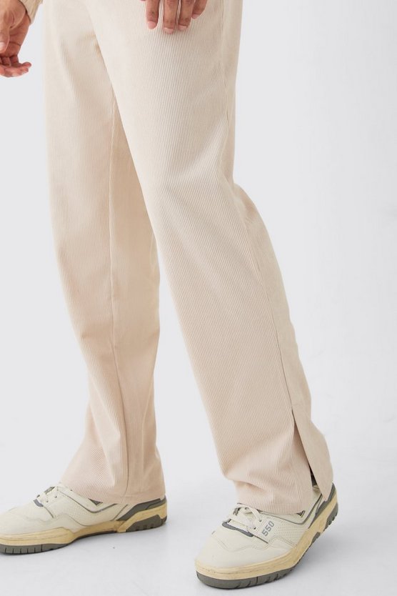 Smarte Cord-Hose mit geteiltem Saum