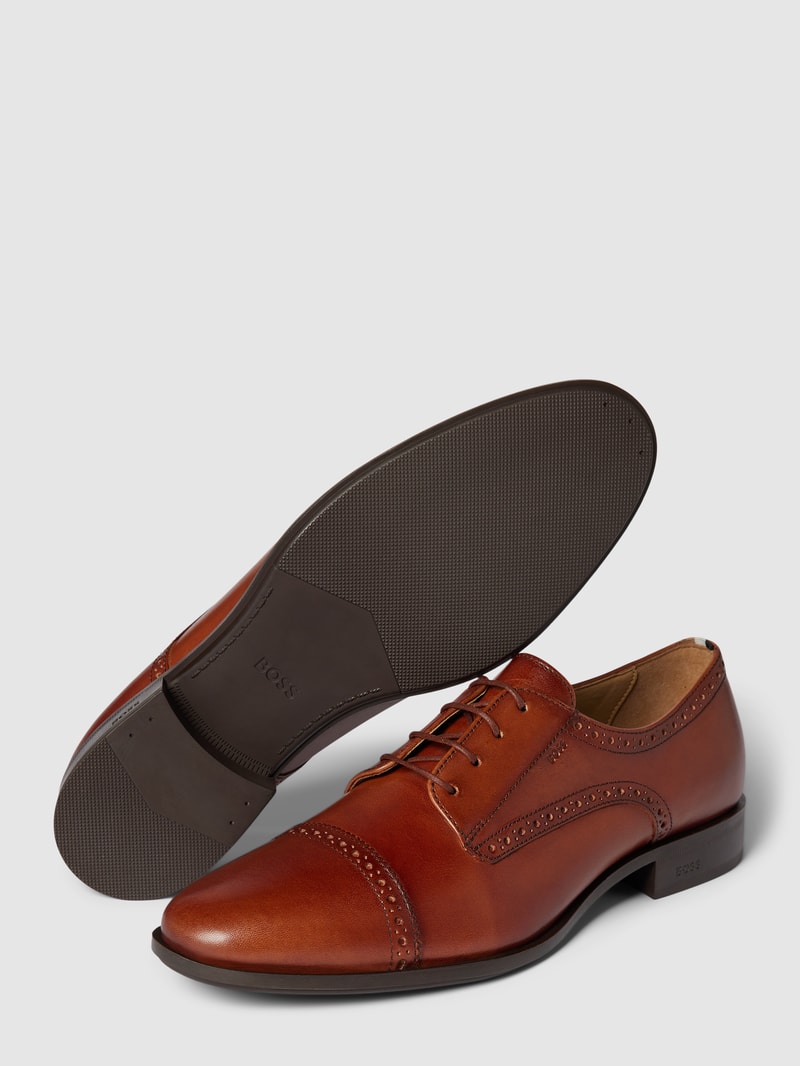 Derby-Schuhe aus Leder Modell 'Colby' in mittelbraun