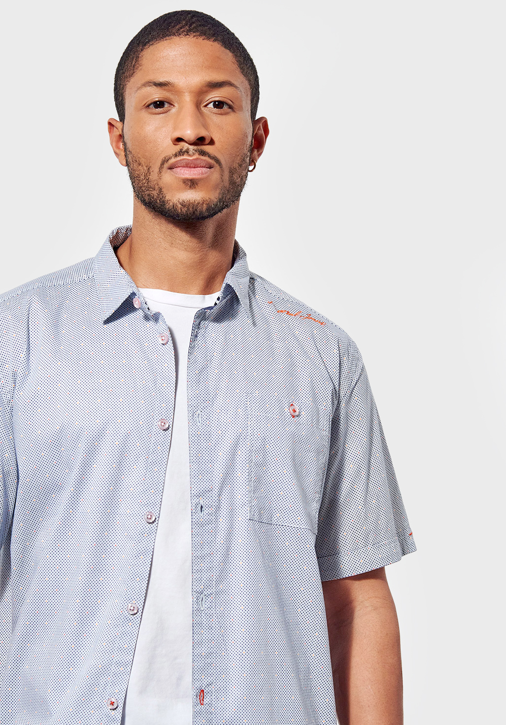 SINDH  Chemise régular bleue Homme à pois