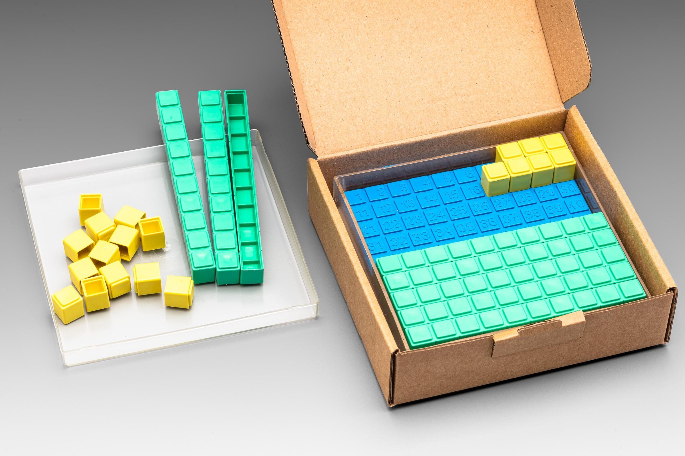 Wissner® aktiv lernen Lernspielzeug Hunderterplattensatz 10x10 cm (29 Teile), RE-Plastic® Dezimalrechnen, RE-Plastic®