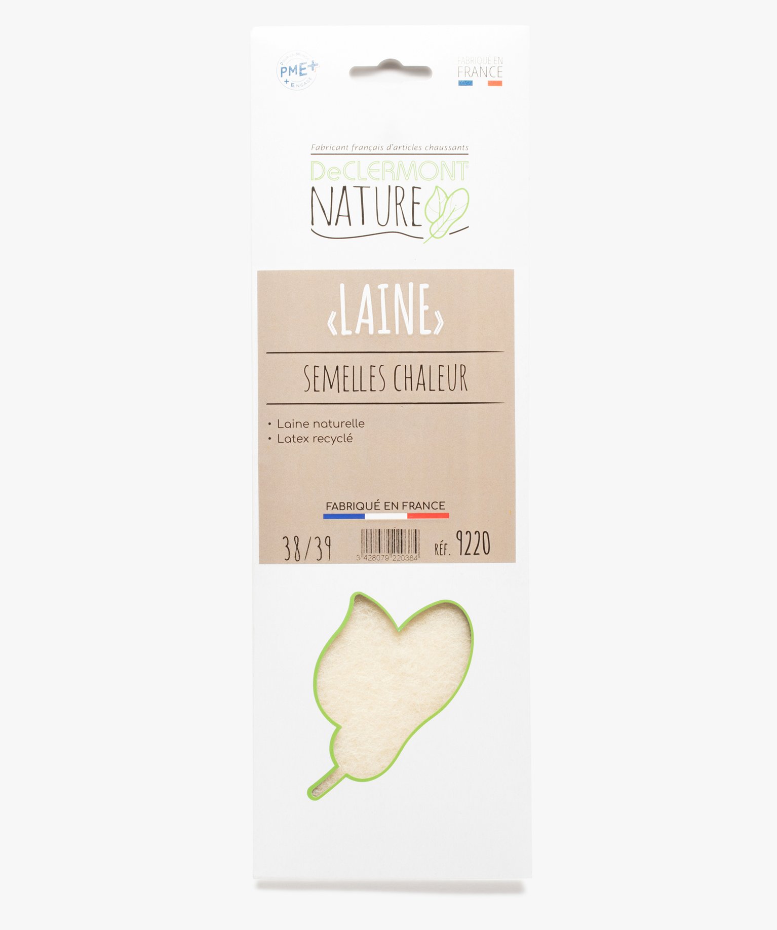 Semelles chaleur avec laine naturelle - De Clermont ecru | GEMO