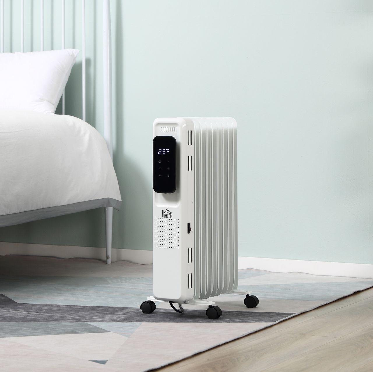 HOMCOM Ölradiator tragbar elektrisch Heizkörper 1830-2180W 11 Heizplatten