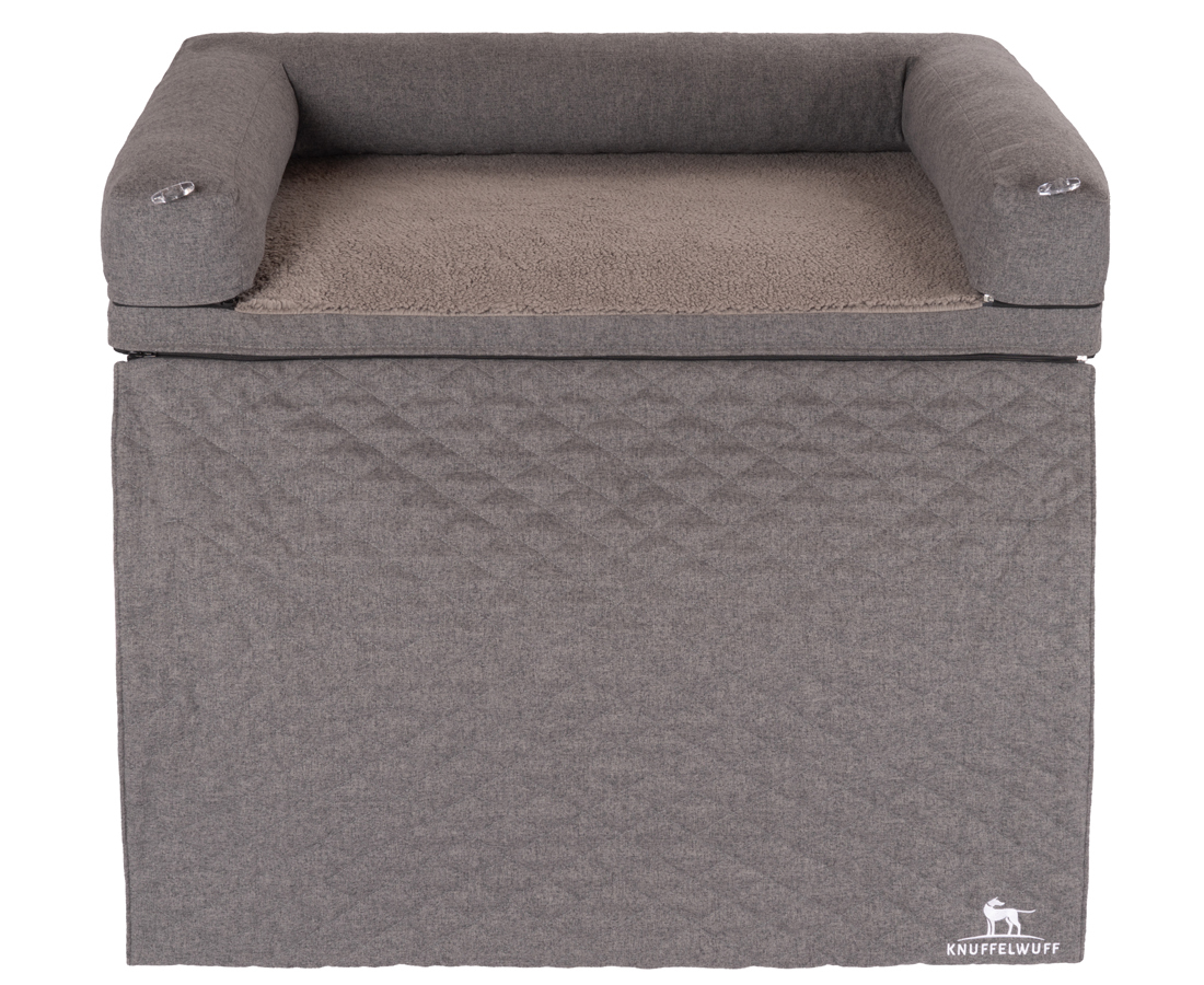 Knuffelwuff Hundebetten Knuffelwuff orthopädisches 2in1 Sofaschutz Hundebett Yona grau M-L