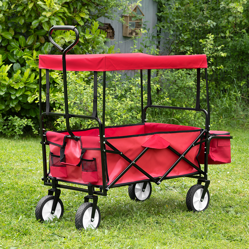 Green Yard Bollerwagen mit Dach und Korb, ca. 90 x 53 x 118 cm