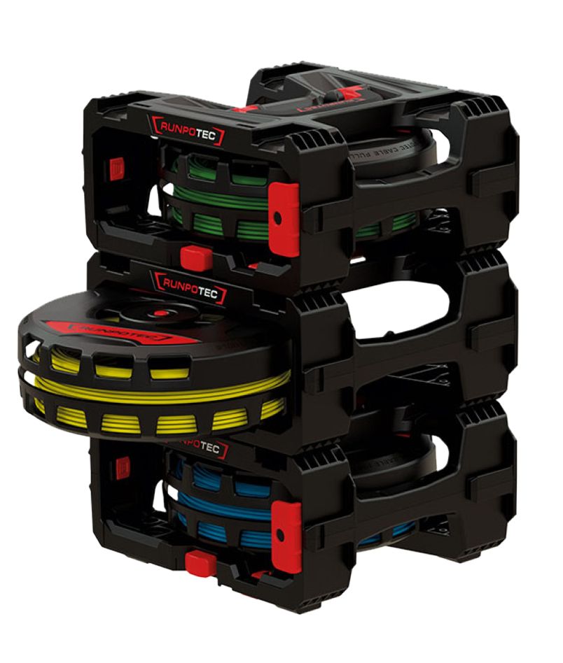 Runpotec 10217 Desenrolador de Cabos CB 260 Caixa de Cabos 6 peças
