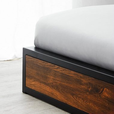 Homestyle4u Metallbett Doppelbett 140x200 Lattenrost Matratze