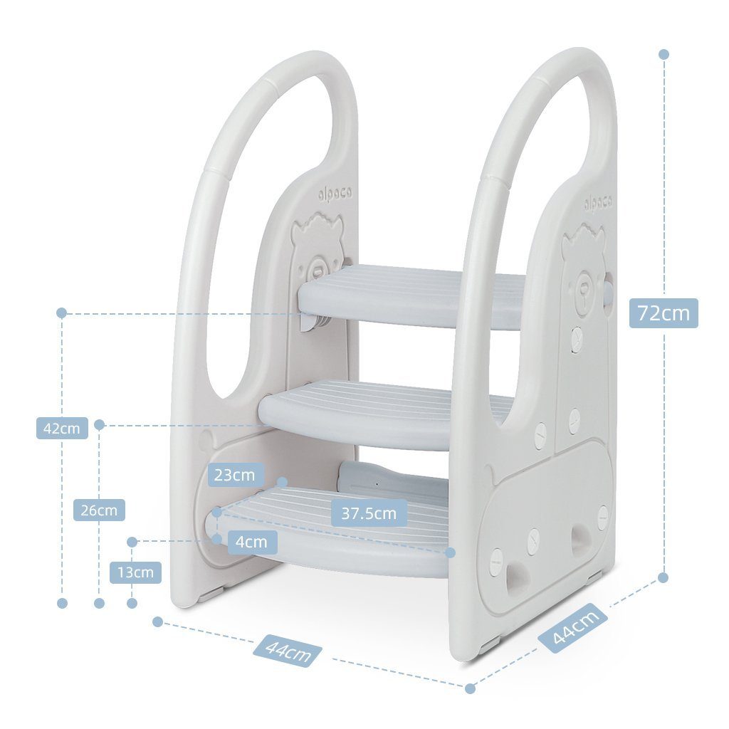 Onasti Baby-Toilettensitz Tritthocker Dreistufiger Kinderhocker für Bad, Schlafzimmer, Küche