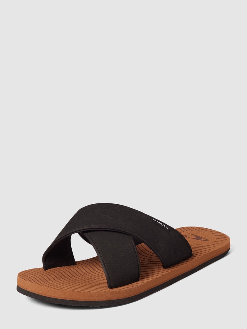 Slides mit Label-Details Modell 'KOOSH' in haselnuss braun
