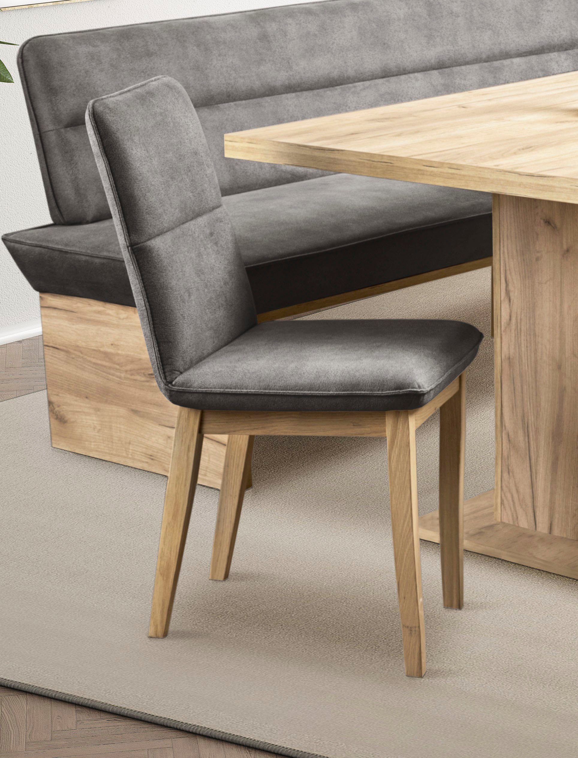 Home affaire 4-Fußstuhl Beluna (Set, 2 St), Gestell und Beine aus massiver Eiche