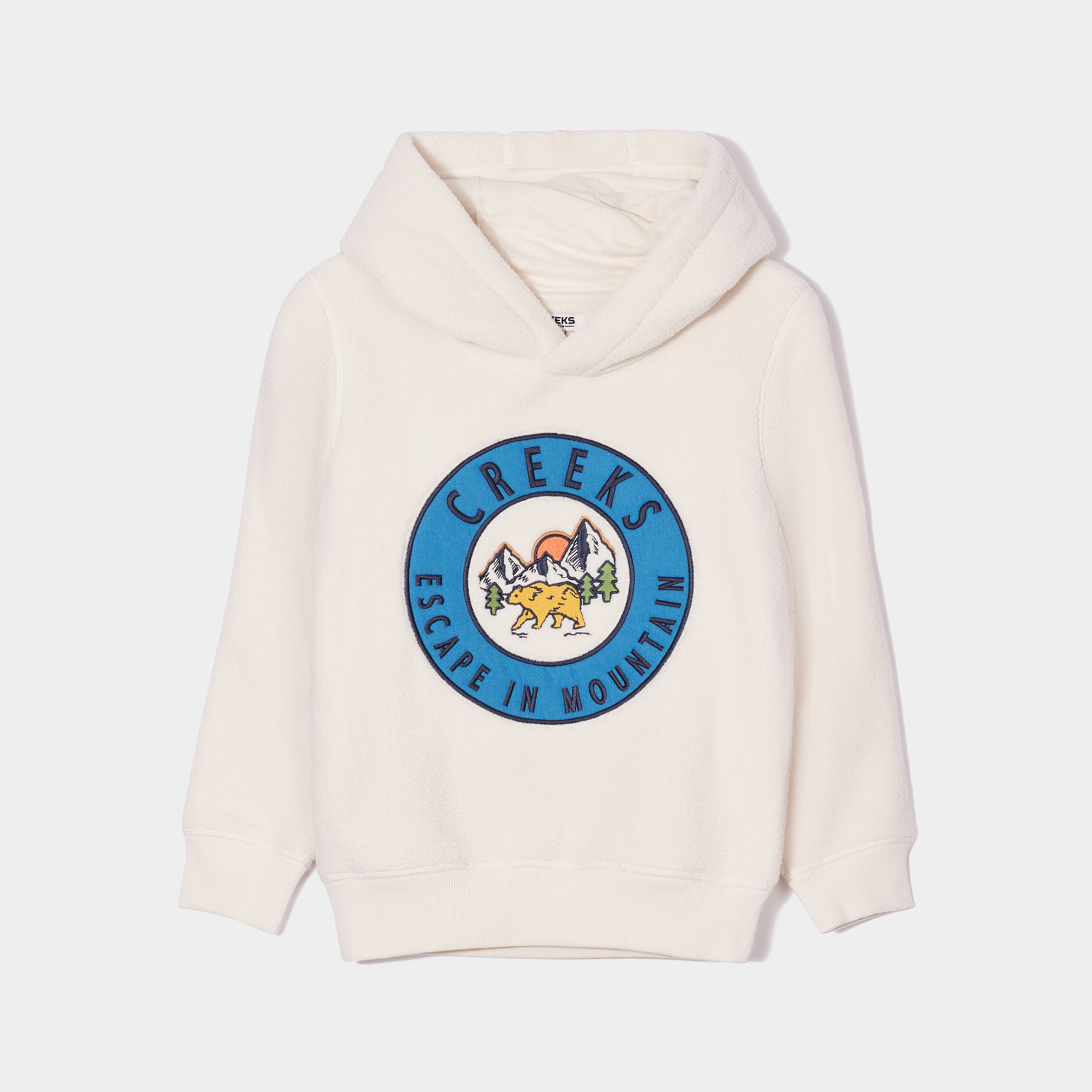 Sweat hoodie laine mouton Creeks blanc garçon | La Halle