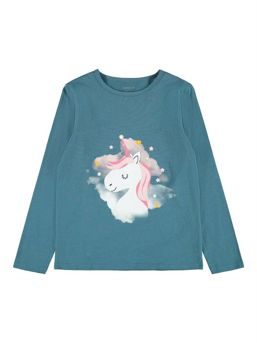 Name It Schlafanzug NKFNIGHTSET REAL TEAL UNICORN (Set, 2 tlg., Oberteil und Hose) mit Einhorndruck