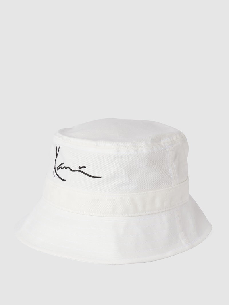 Bucket Hat mit Brand-Stitching in weiss