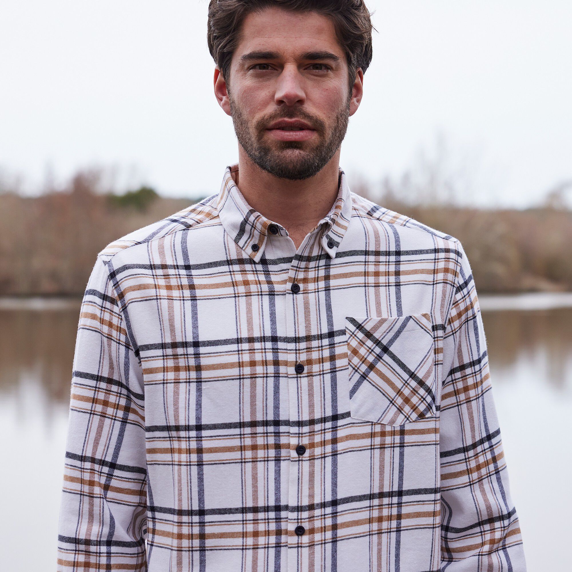 Chemise en flanelle carreaux fils-teints