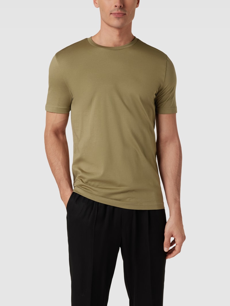 T-Shirt mit Rundhalsausschnitt in olivgrün
